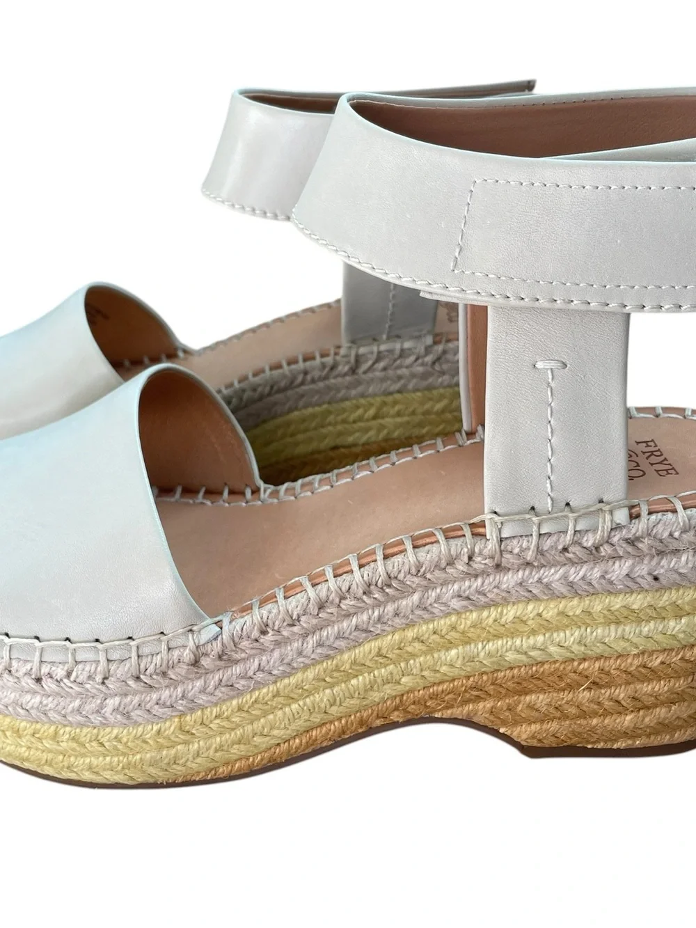 Frye & Co Amber Espadrilles Wedge Sandals Women's Sz 8 Comfort Shoes Raffia NEW